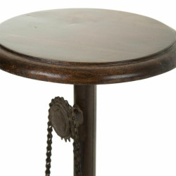 Taburete Alexandra House Living Marrón Negro Metal Madera MDF 40 x 73
