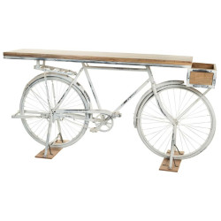 Recibidor Alexandra House Living Bike Blanco Café Hierro Madera de ma