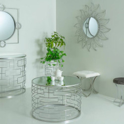 Banqueta Alexandra House Living Champán Metal Esponja Madera MDF 41 x