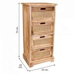 Cajonera Alexandra House Living Caña Madera de Paulonia 29 x 75 x 35