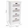 Cajonera Alexandra House Living Blanco Caña Madera de Paulonia Madera