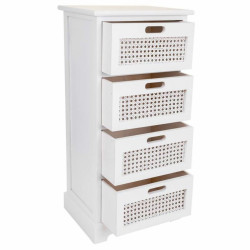 Cajonera Alexandra House Living Blanco Caña Madera de Paulonia Madera