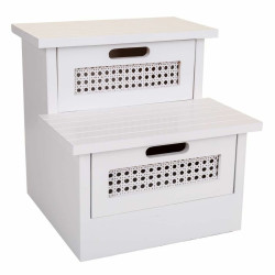 Banqueta Alexandra House Living Blanco Madera de Paulonia Madera MDF 3