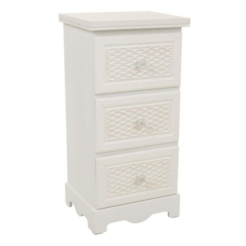 Mesita de Noche Alexandra House Living Blanco Crema 26 x 60 x 31 cm Mesita de Noche Alexandra House Living Blanco Crema 26 x 60 x 31 cm