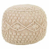 Puff Alexandra House Living Crema Bambú Esponja Madera MDF 50 x 30 x