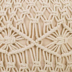 Puff Alexandra House Living Crema Bambú Esponja Madera MDF 50 x 30 x