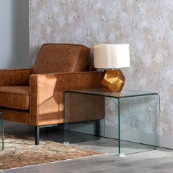 Mesa auxiliar Transparente Cristal Templado 63 x 50 x 48 cm