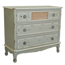 Cómoda Alexandra House Living Gris Ratán Madera de abeto Madera MDF