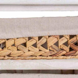 Cajonera Alexandra House Living Blanco Tela Jacinto de agua Madera de