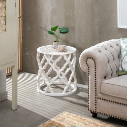 Mesa auxiliar Blanco Madera MDF 50 x 50 x 52 cm DMF