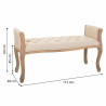 Banqueta Alexandra House Living Crema Madera de caucho 48 x 60 x 113 c