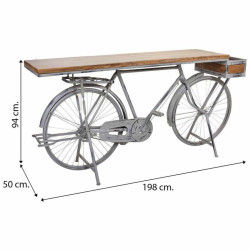 Recibidor Alexandra House Living Bike Plateado Madera Hierro 50 x 94 x