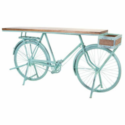Recibidor Alexandra House Living Bike Turquesa Madera Hierro 50 x 94 x