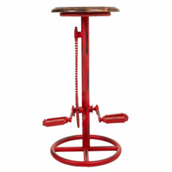 Taburete Alexandra House Living Rojo Madera Hierro 40 x 73 x 40 cm Ped