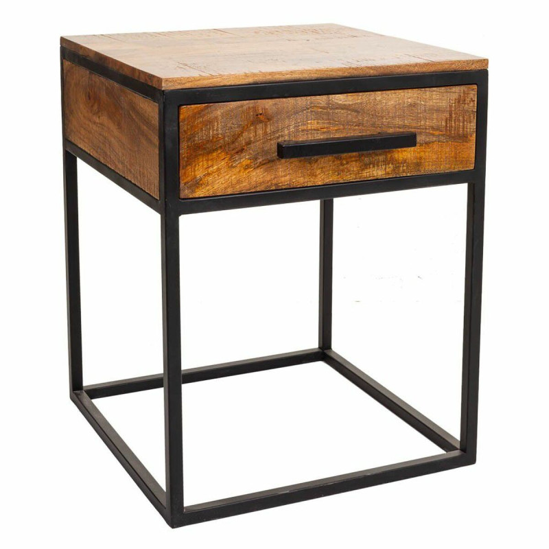 Mesita de Noche Alexandra House Living Marrón Negro 61 x 57 x 61 cm Mesita de Noche Alexandra House Living Marrón Negro 61 x 57 x 61 cm