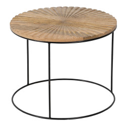 Mesa auxiliar 53 x 53 x 42 cm Natural Negro Metal Madera