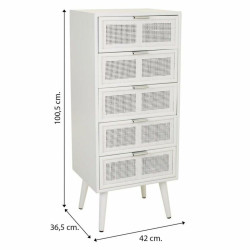Cajonera Alexandra House Living Blanco Bambú Madera MDF 36 x 100 x 42