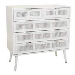 Cómoda Alexandra House Living Blanco Bambú Madera MDF 39 x 81 x 80 c