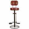 Taburete Alexandra House Living Marrón Negro Cuero Hierro 41 x 117 x