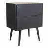 Mesita de Noche Alexandra House Living Marrón Negro Gris 30 x 62 x 50