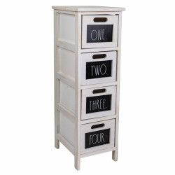 Cajonera Alexandra House Living Blanco Madera de Paulonia 32 x 81 x 26