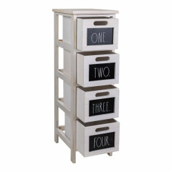 Cajonera Alexandra House Living Blanco Madera de Paulonia 32 x 81 x 26