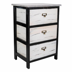 Cajonera Alexandra House Living Blanco Negro Madera de Paulonia 29 x 5