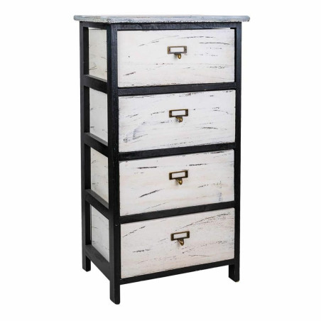Cajonera Alexandra House Living Blanco Negro Madera de Paulonia 29 x 7
