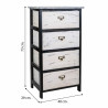 Cajonera Alexandra House Living Blanco Negro Madera de Paulonia 29 x 7