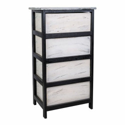 Cajonera Alexandra House Living Blanco Negro Madera de Paulonia 29 x 7