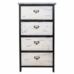 Cajonera Alexandra House Living Blanco Negro Madera de Paulonia 29 x 7
