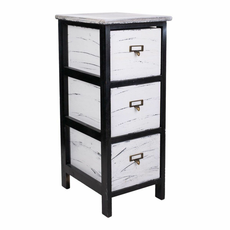 Cajonera Alexandra House Living Blanco Negro Madera de Paulonia 32 x 6 Cajonera Alexandra House Living Blanco Negro Madera de Paulonia 32 x 6