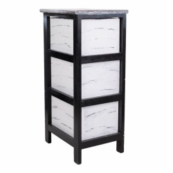 Cajonera Alexandra House Living Blanco Negro Madera de Paulonia 32 x 6