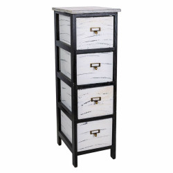 Cajonera Alexandra House Living Blanco Negro Madera de Paulonia 32 x 8