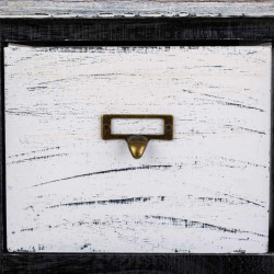 Cajonera Alexandra House Living Blanco Negro Madera de Paulonia 32 x 8
