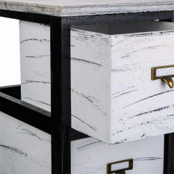 Cajonera Alexandra House Living Blanco Negro Madera de Paulonia 32 x 8
