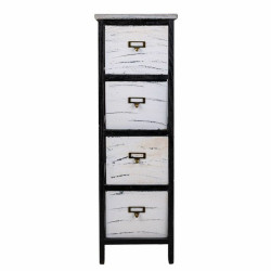 Cajonera Alexandra House Living Blanco Negro Madera de Paulonia 32 x 8