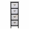 Cajonera Alexandra House Living Blanco Negro Madera de Paulonia 32 x 8