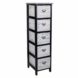 Cajonera Alexandra House Living Blanco Negro Madera de Paulonia 32 x 9