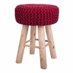 Taburete Alexandra House Living Burdeos Bambú Esponja Madera MDF 32 x