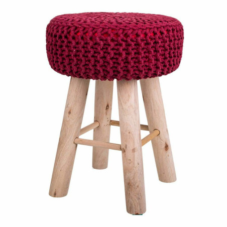 Taburete Alexandra House Living Burdeos Bambú Esponja Madera MDF 32 x