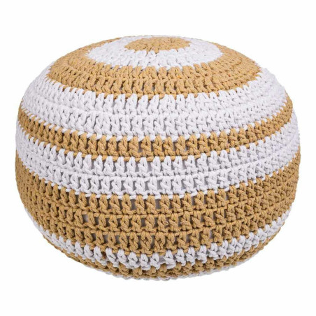 Puff Alexandra House Living Blanco Marrón Poliestireno 45 x 30 x 45 c