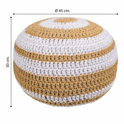 Puff Alexandra House Living Blanco Marrón Poliestireno 45 x 30 x 45 c