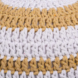Puff Alexandra House Living Blanco Marrón Poliestireno 45 x 30 x 45 c