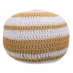 Puff Alexandra House Living Blanco Marrón Poliestireno 45 x 30 x 45 c