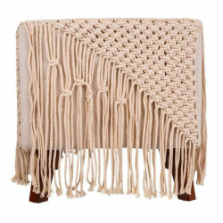 Taburete Alexandra House Living Crema Bambú Esponja Madera MDF 45 x 4