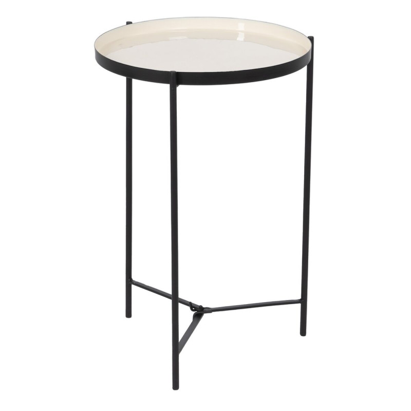 Mesa auxiliar 40,5 x 40,5 x 60,5 cm Negro Crema Hierro Mesa auxiliar 40,5 x 40,5 x 60,5 cm Negro Crema Hierro