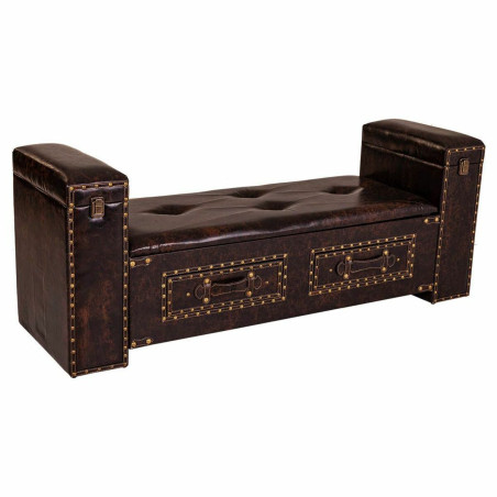 Banqueta Alexandra House Living Negro Poliuretano Madera MDF 40 x 52 x