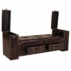 Banqueta Alexandra House Living Negro Poliuretano Madera MDF 40 x 52 x