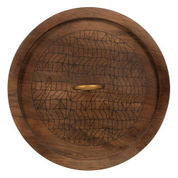 Mesa auxiliar Dorado Madera Marrón Hierro 38 x 38 x 66 cm